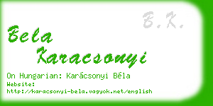 bela karacsonyi business card